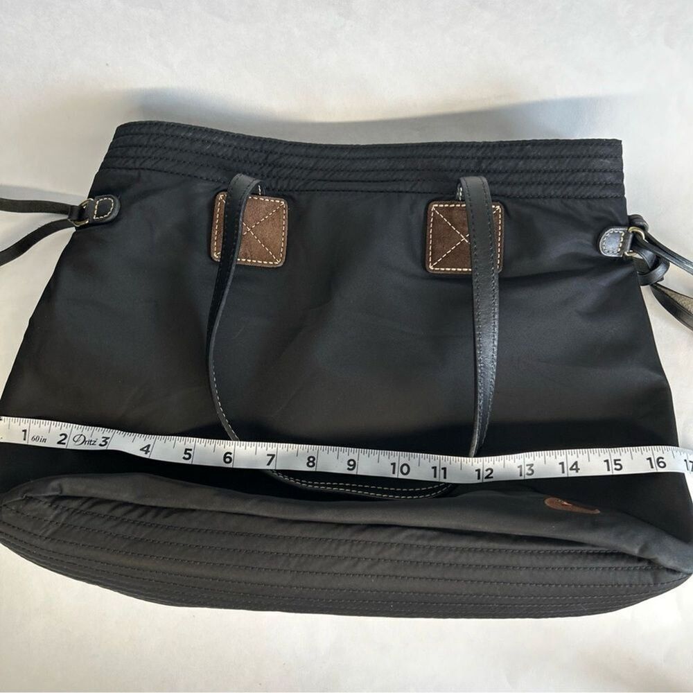 Dooney & Bourke Victoria Black Nylon Leather Trim Pink Interior Shoulder Tote - Picture 5 of 8